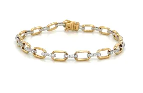 0.51ct tw Diamond Pave Two Tone Link Bracelet