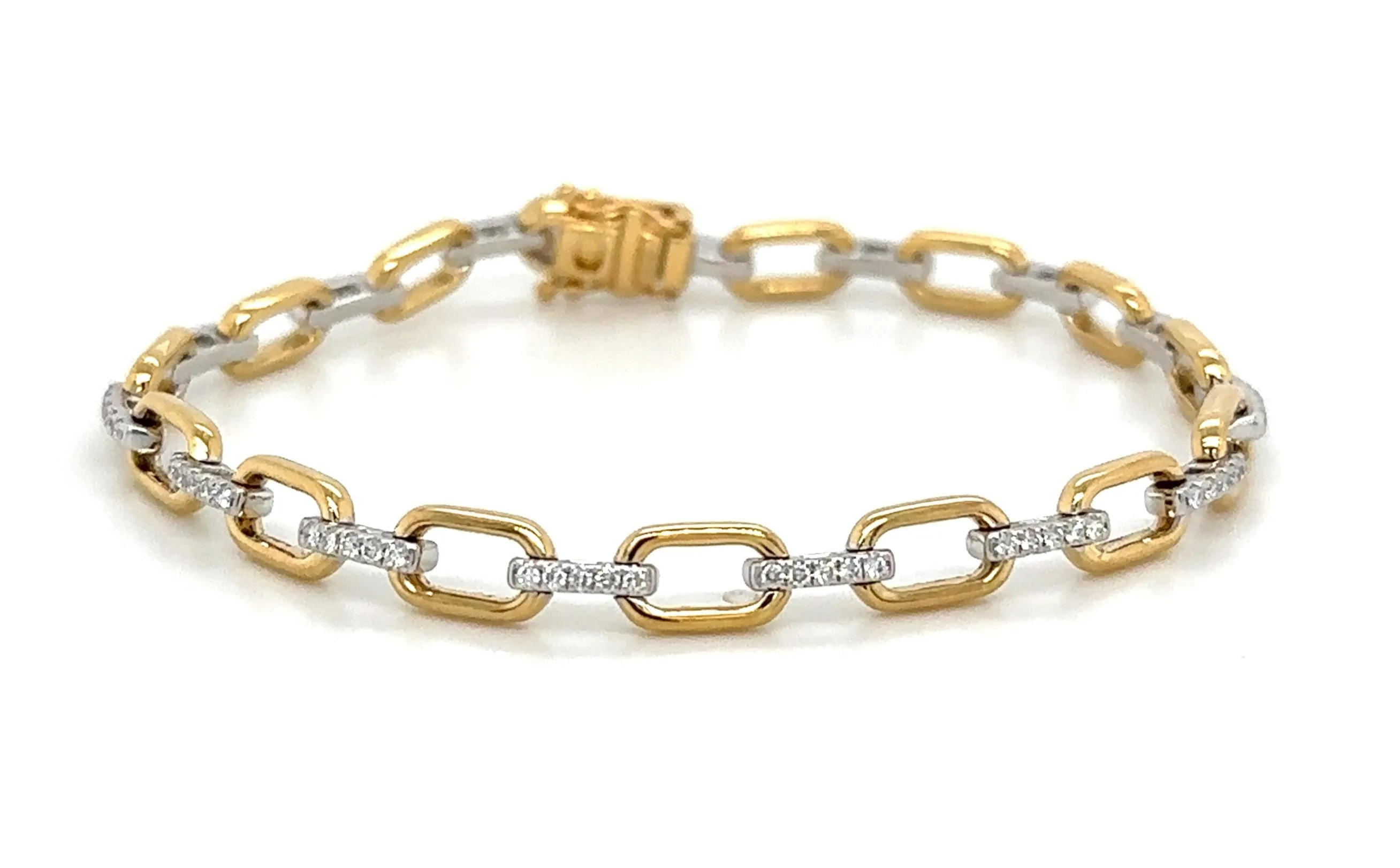 0.51ct tw Diamond Pave Two Tone Link Bracelet