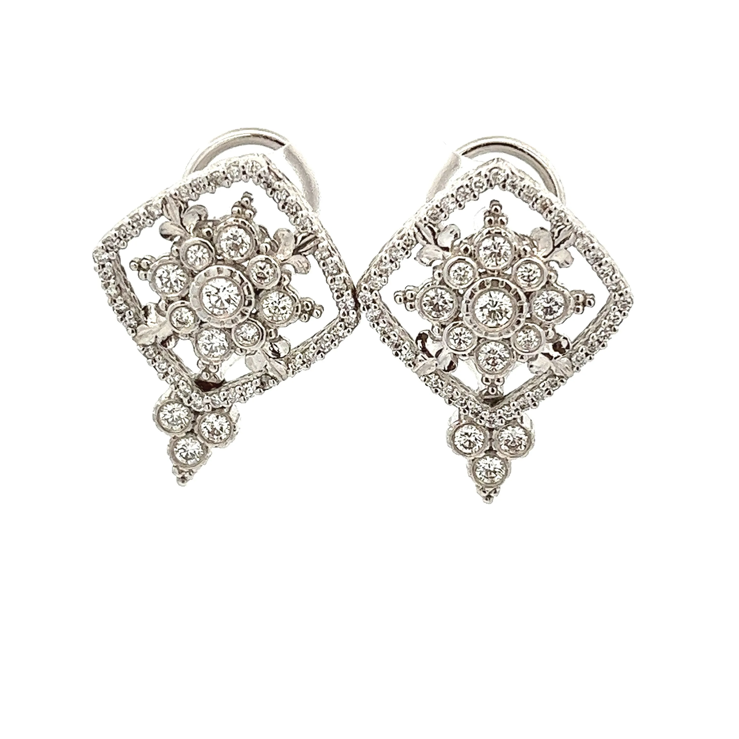 1.00ct 18k White Gold Diamond Earrings