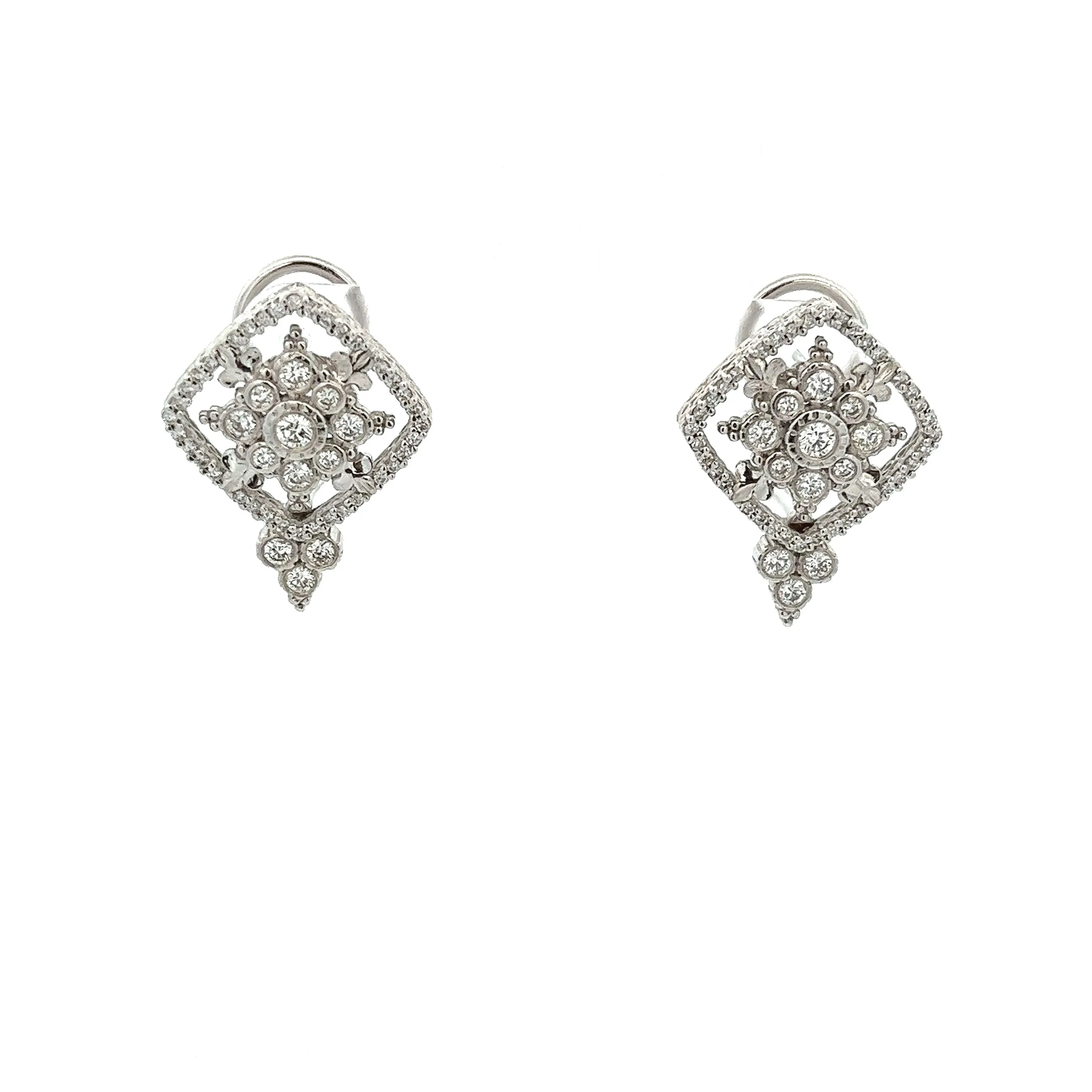 1.00ct 18k White Gold Diamond Earrings