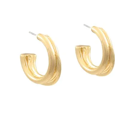 10mm Textured Metal Hoop Earrings