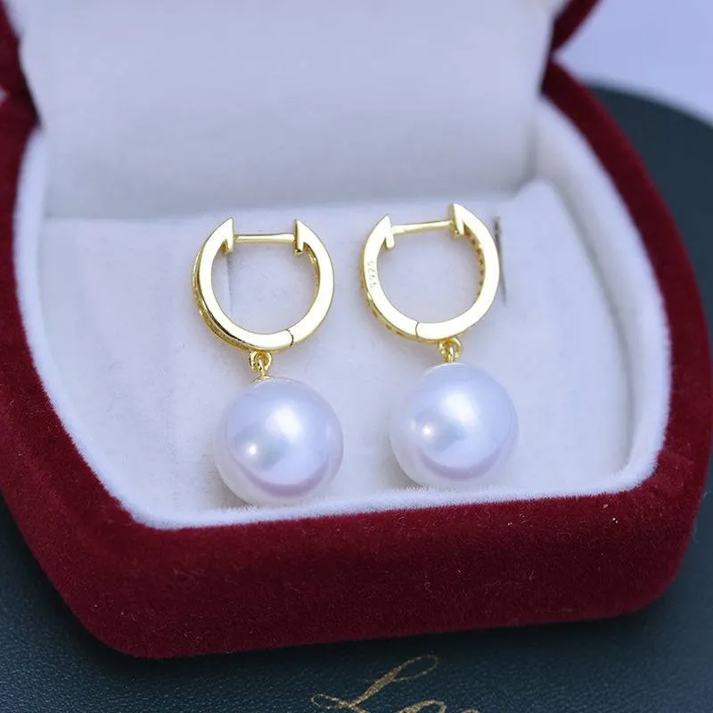 11-12mm Freshwater Pearl &Odessa Zirconia Earrings