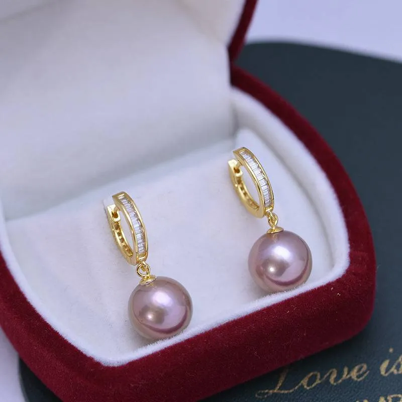 11-12mm Freshwater Pearl &Odessa Zirconia Earrings