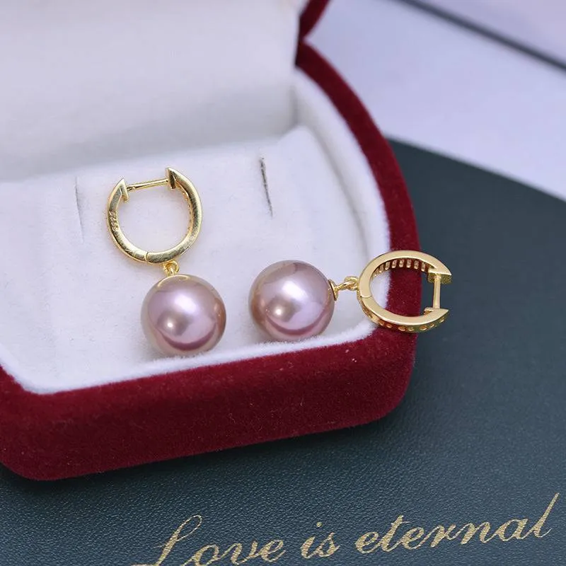 11-12mm Freshwater Pearl &Odessa Zirconia Earrings