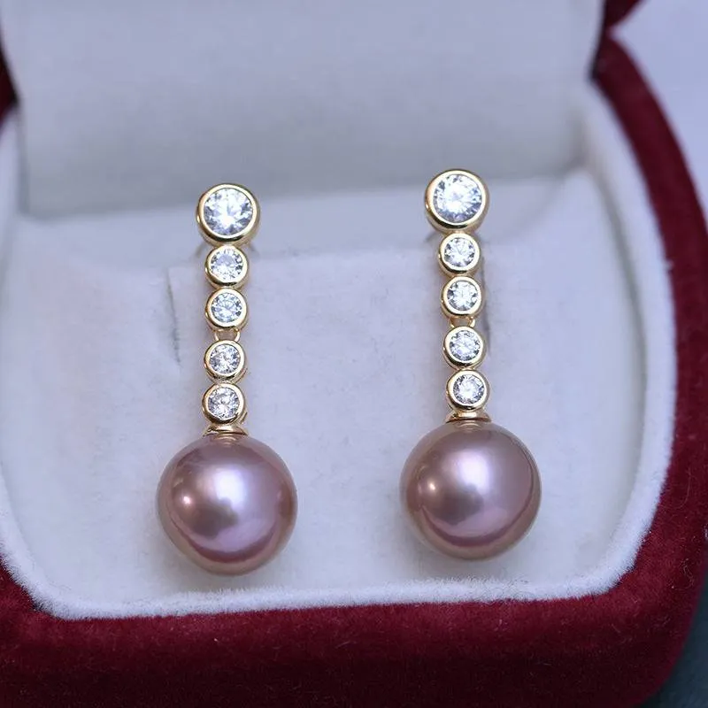 11-12mm Freshwater White Pearl & Long Earrings