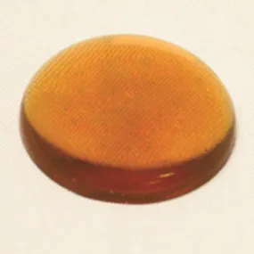 12mm Round  Light Amber Smooth Glass Jewel Flat Back