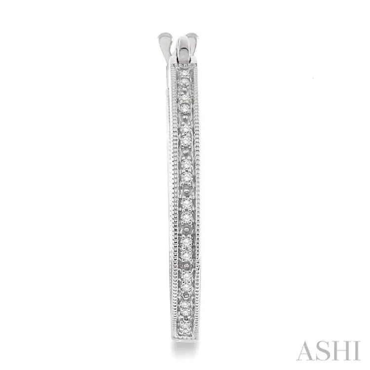 1/4 Ctw Single Cut Diamond Hoop Earrings in Sterling Silver