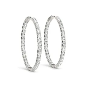 14K Diamond Hoop Earring