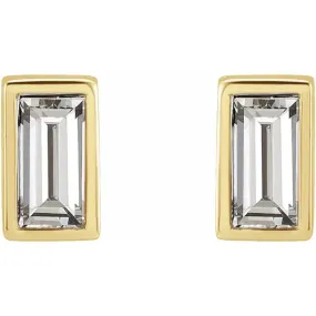 14K Gold 1/8 CTW Diamond Bezel-Set Earrings