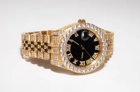 14K Gold Iced Out Luxury Baron Watch