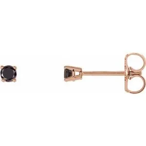 14K White 1/8 CTW Natural Black Diamond Stud Earrings