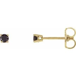 14K White 1/8 CTW Natural Black Diamond Stud Earrings