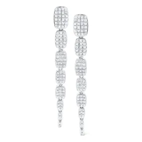 14k White Gold Diamond Drop Earrings