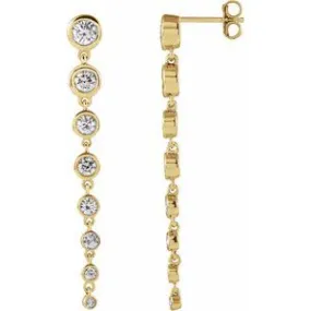 14K Yellow 1 3/4 CTW Lab-Grown Diamond Earrings