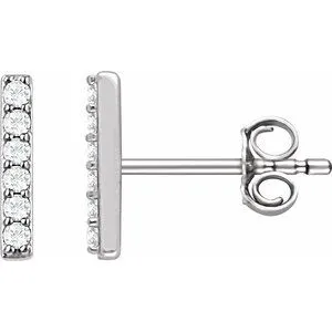 14K Yellow 1/10 CTW Natural Diamond Bar Earrings