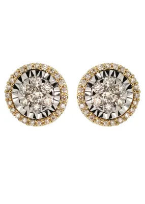 14K Yellow Gold Diamond Earrings For Men | 0.39 Carats | 2.14 Grams