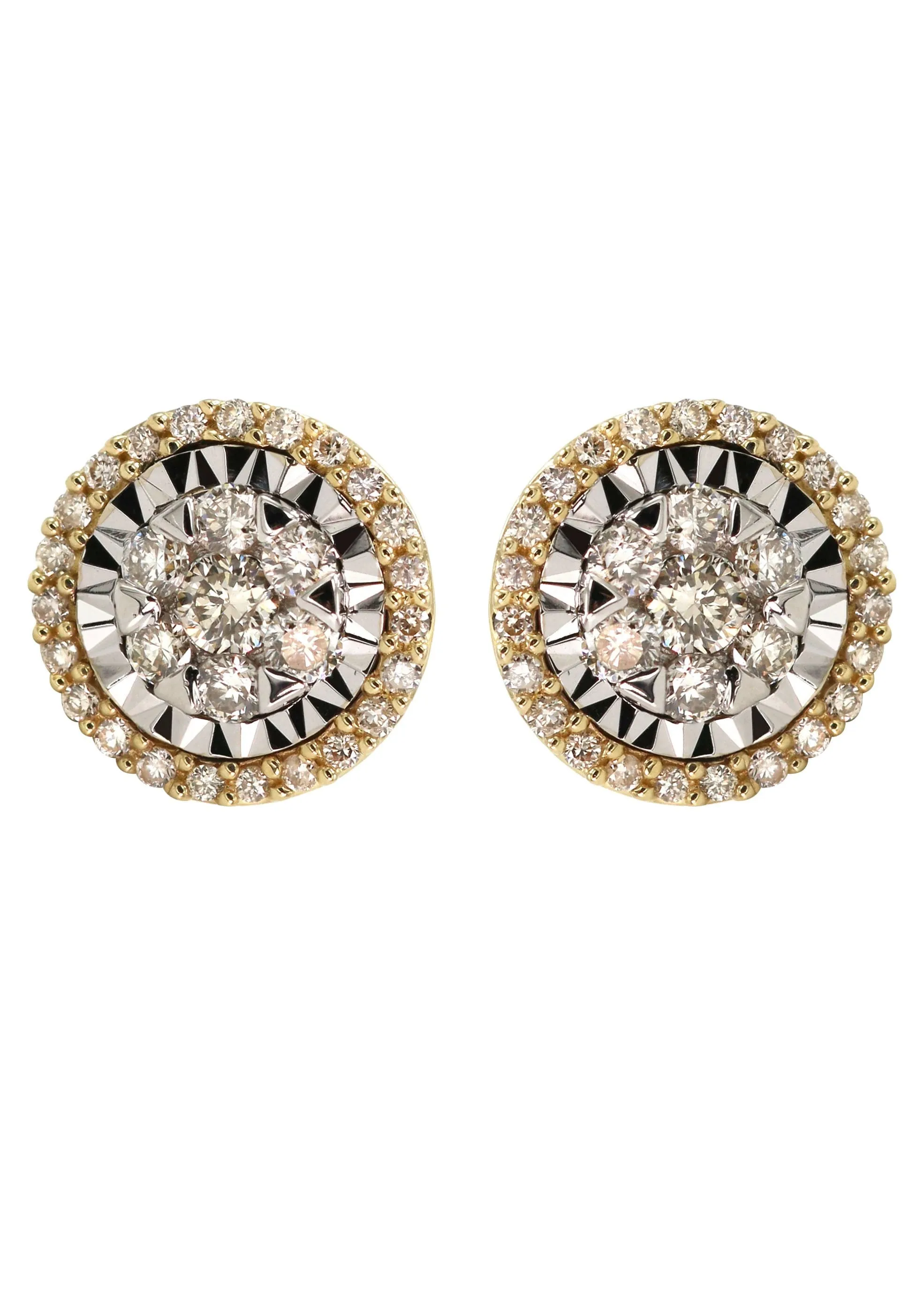 14K Yellow Gold Diamond Earrings For Men | 0.39 Carats | 2.14 Grams