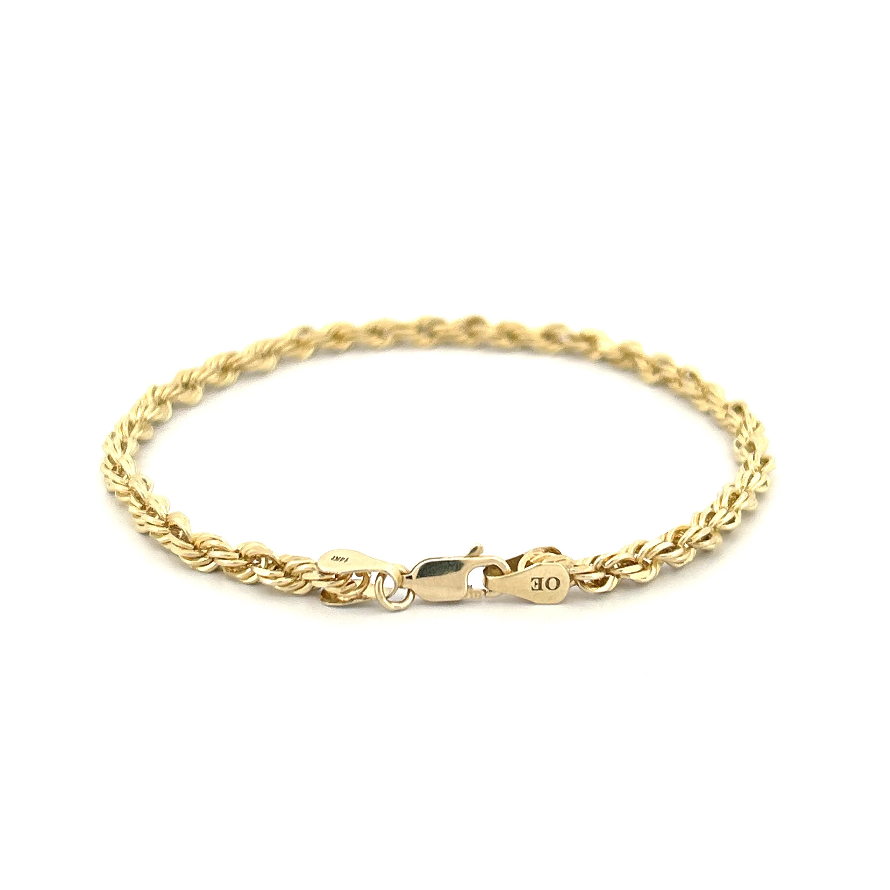 14K Yellow Gold Rope Chain Bracelet