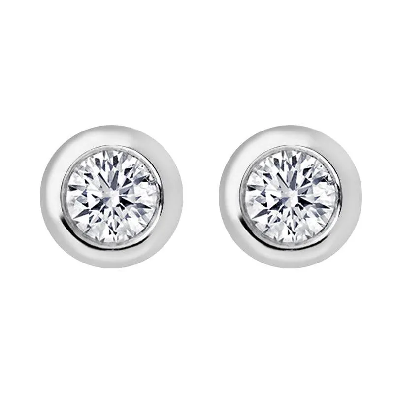 18ct White Gold 0.10ct Diamond Solitaire Stud Earrings