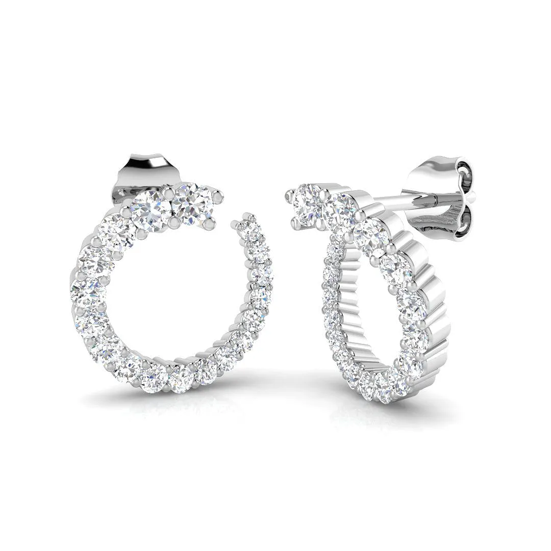 18ct White Gold 0.77ct Diamond Twist Hoop Earrings