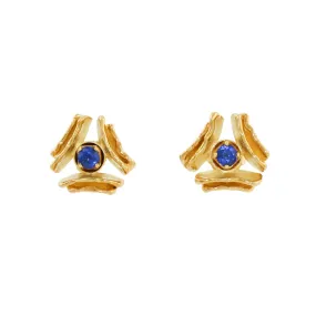 18k Royal Blue Sapphire Toni Cavelti Studs