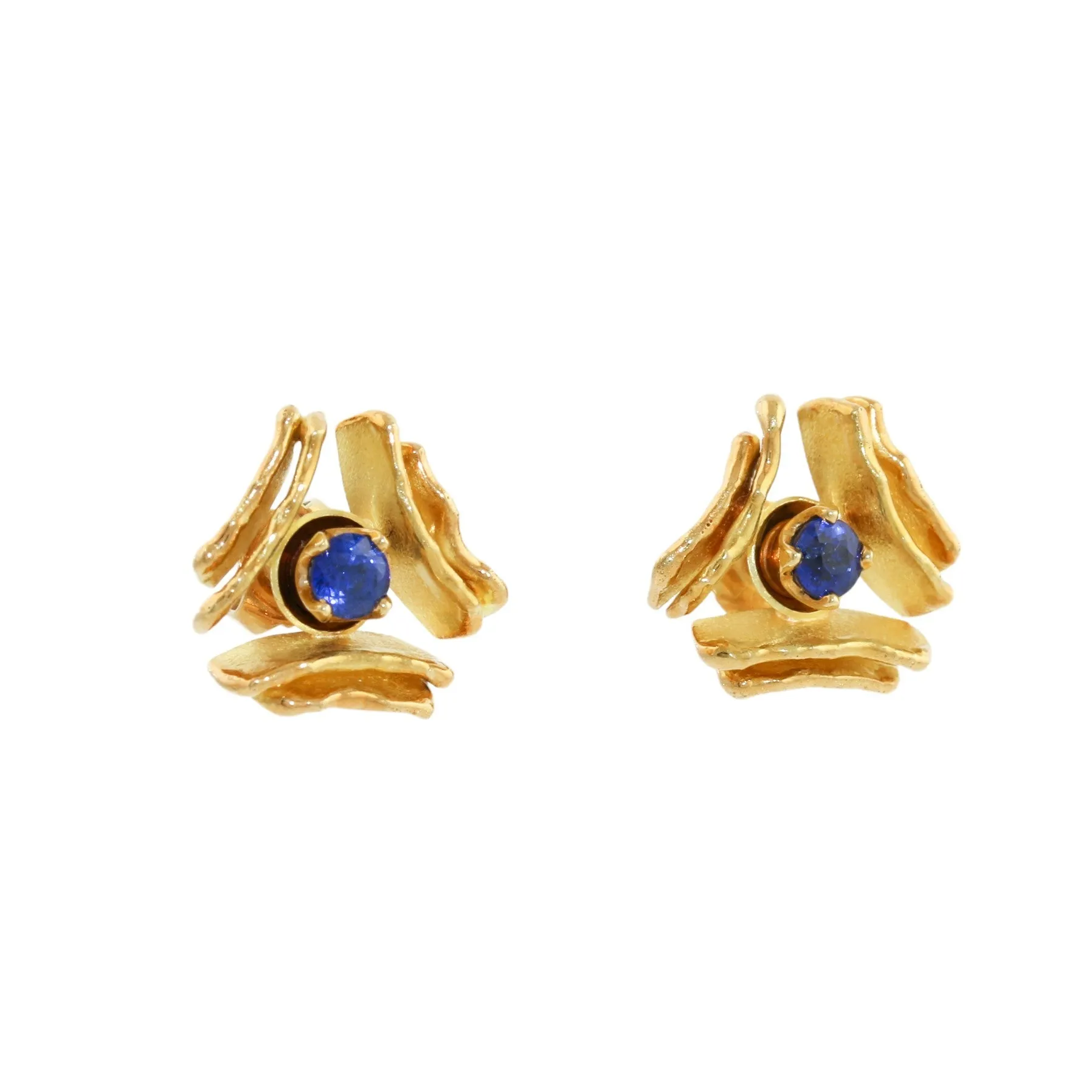 18k Royal Blue Sapphire Toni Cavelti Studs