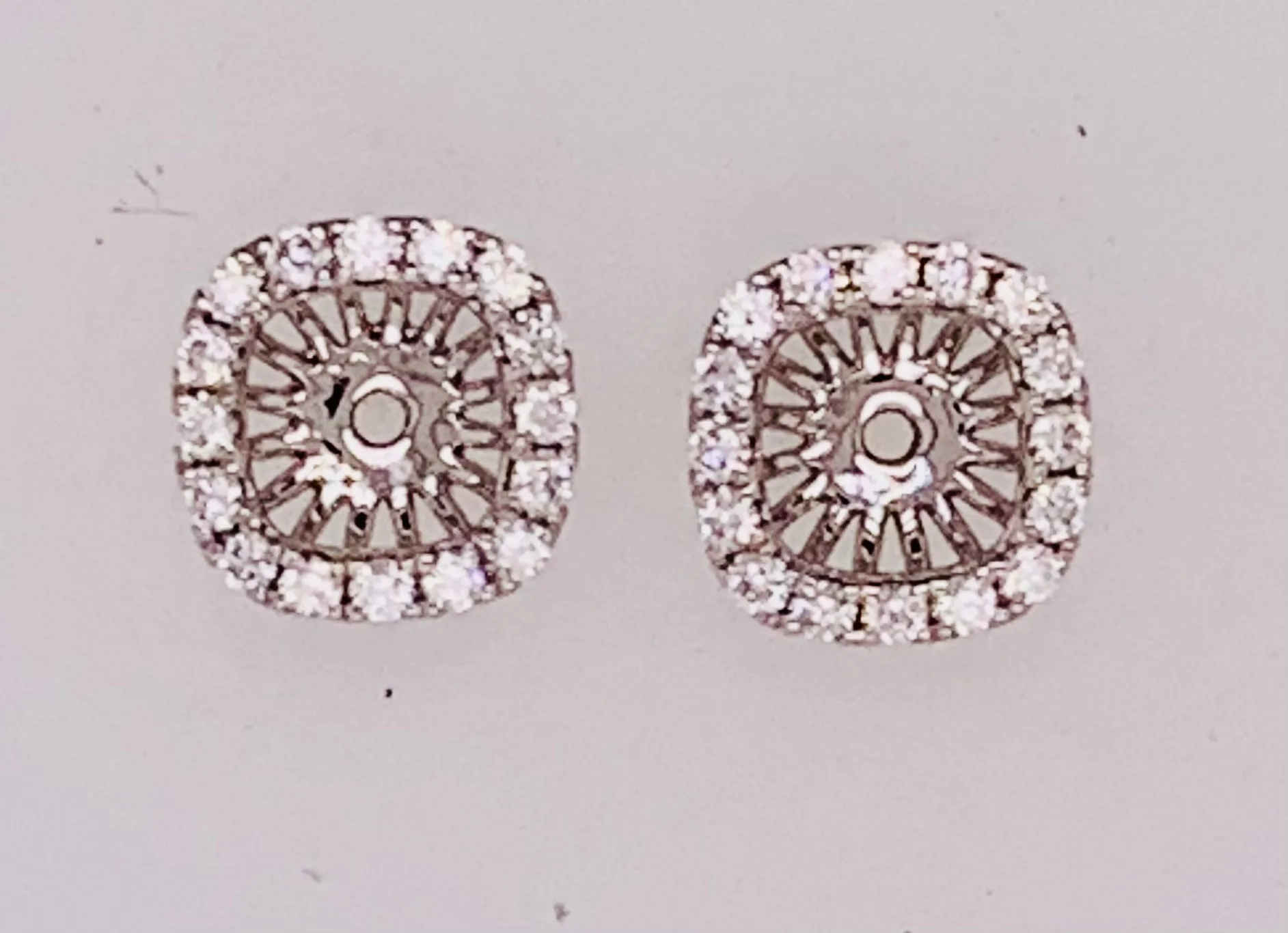 18K White Gold Diamond Earrings Jackets