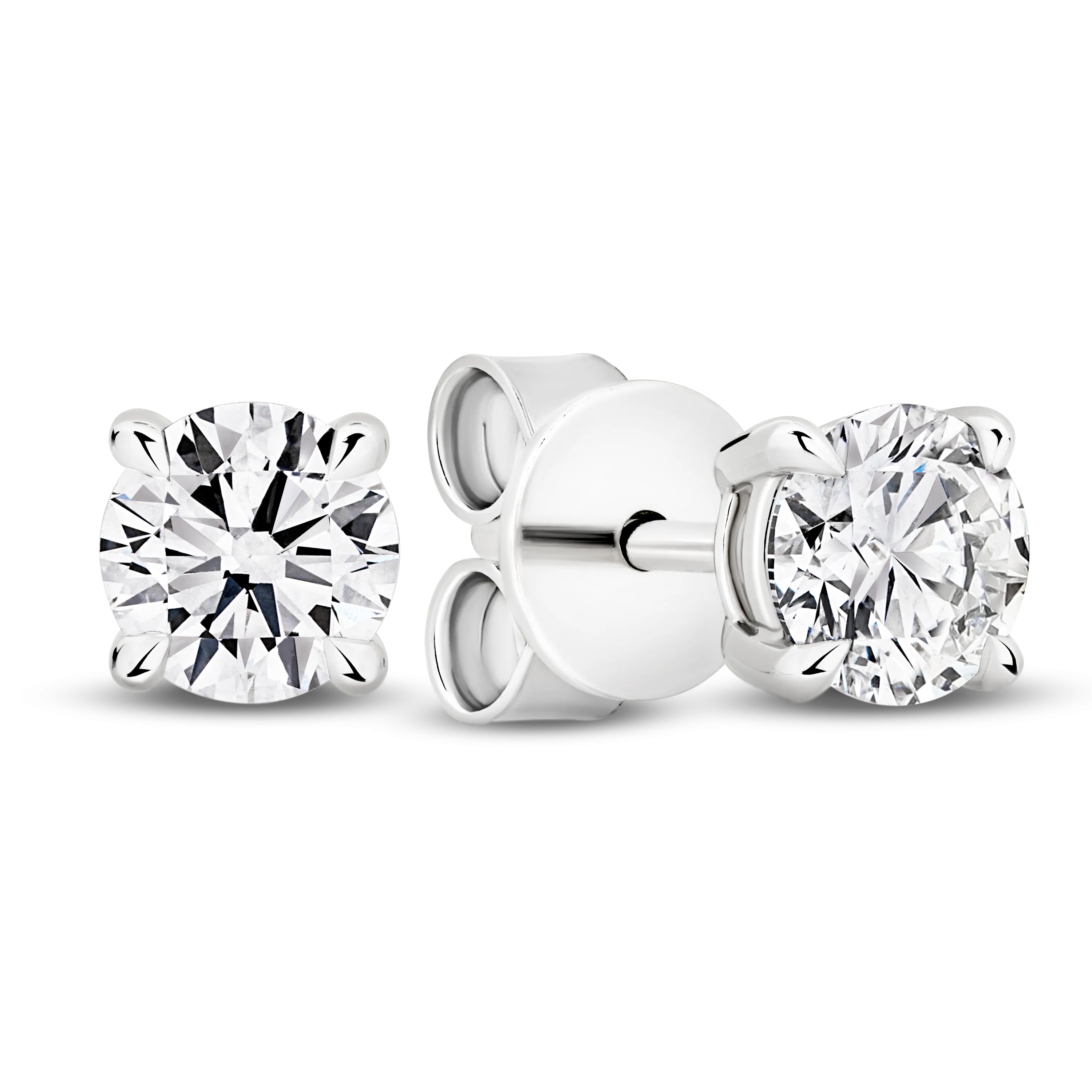 18K White Gold Lab Grown Diamond Studs F/VS 1ctw