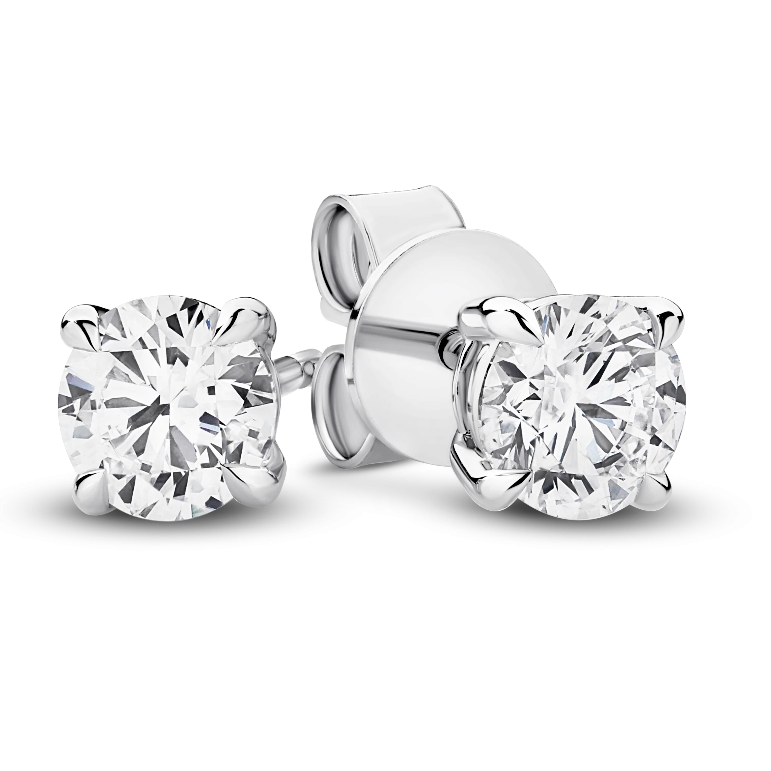 18K White Gold Lab Grown Diamond Studs F/VS 1ctw