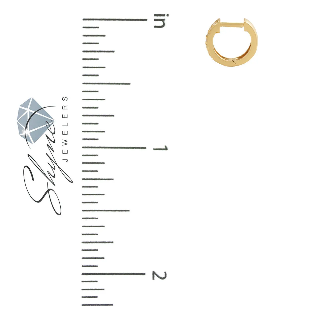 18k Yellow Gold .15ct Diamond Hoop Earrings