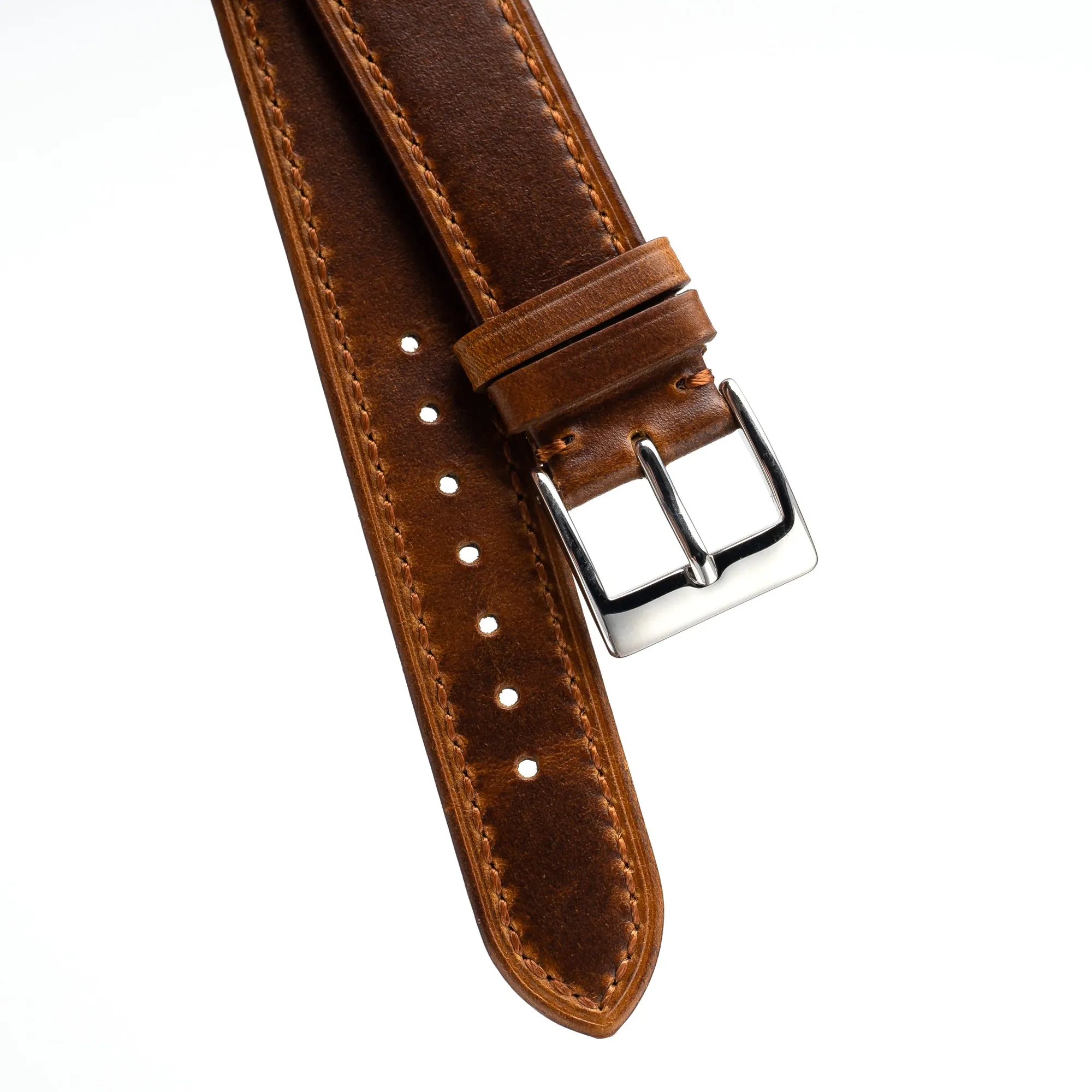 18mm 19mm 20mm 22mm Quick Release Genuine Leather Watch Strap - Brown