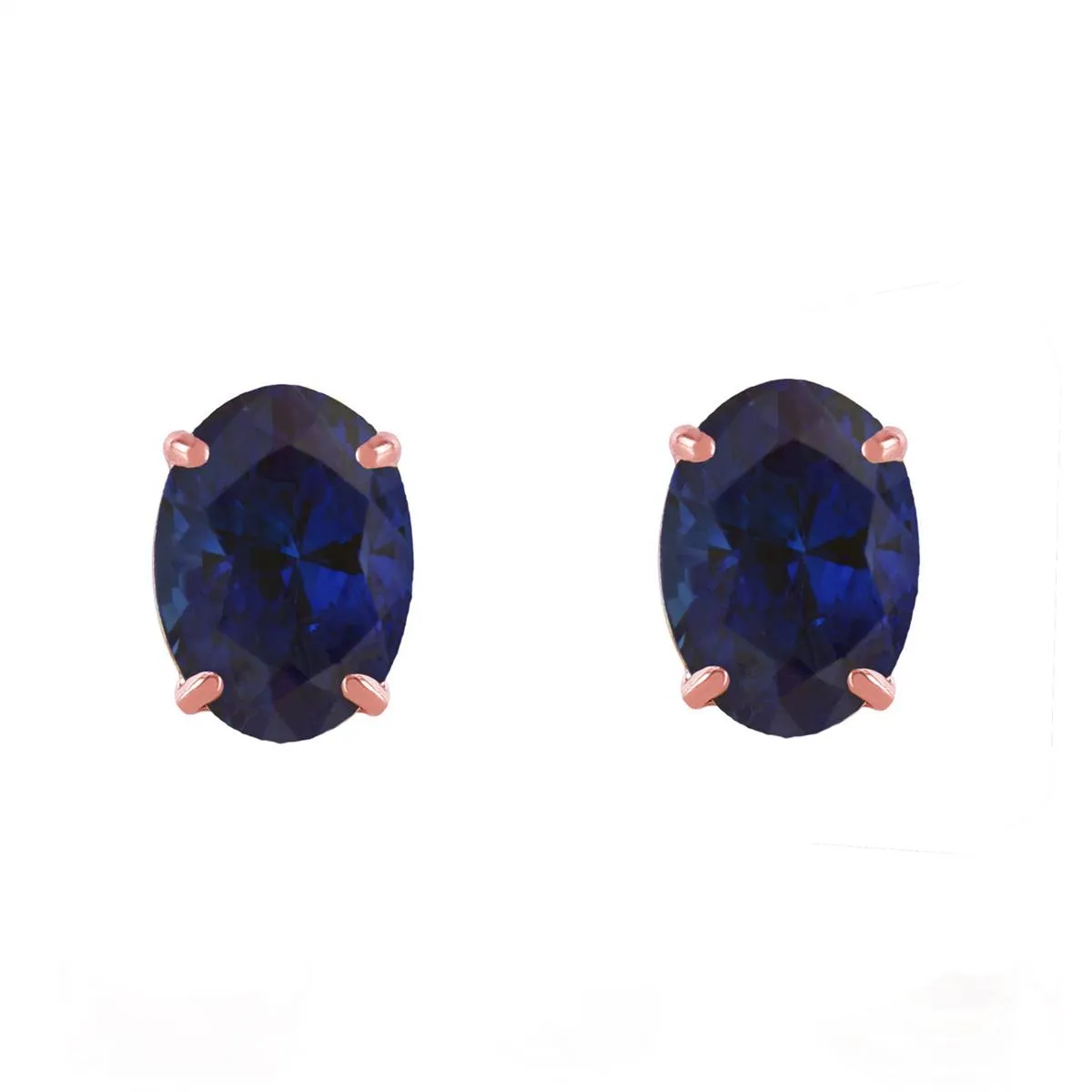 2 Carat 14K Solid Rose Gold Stud Earrings Natural Sapphire