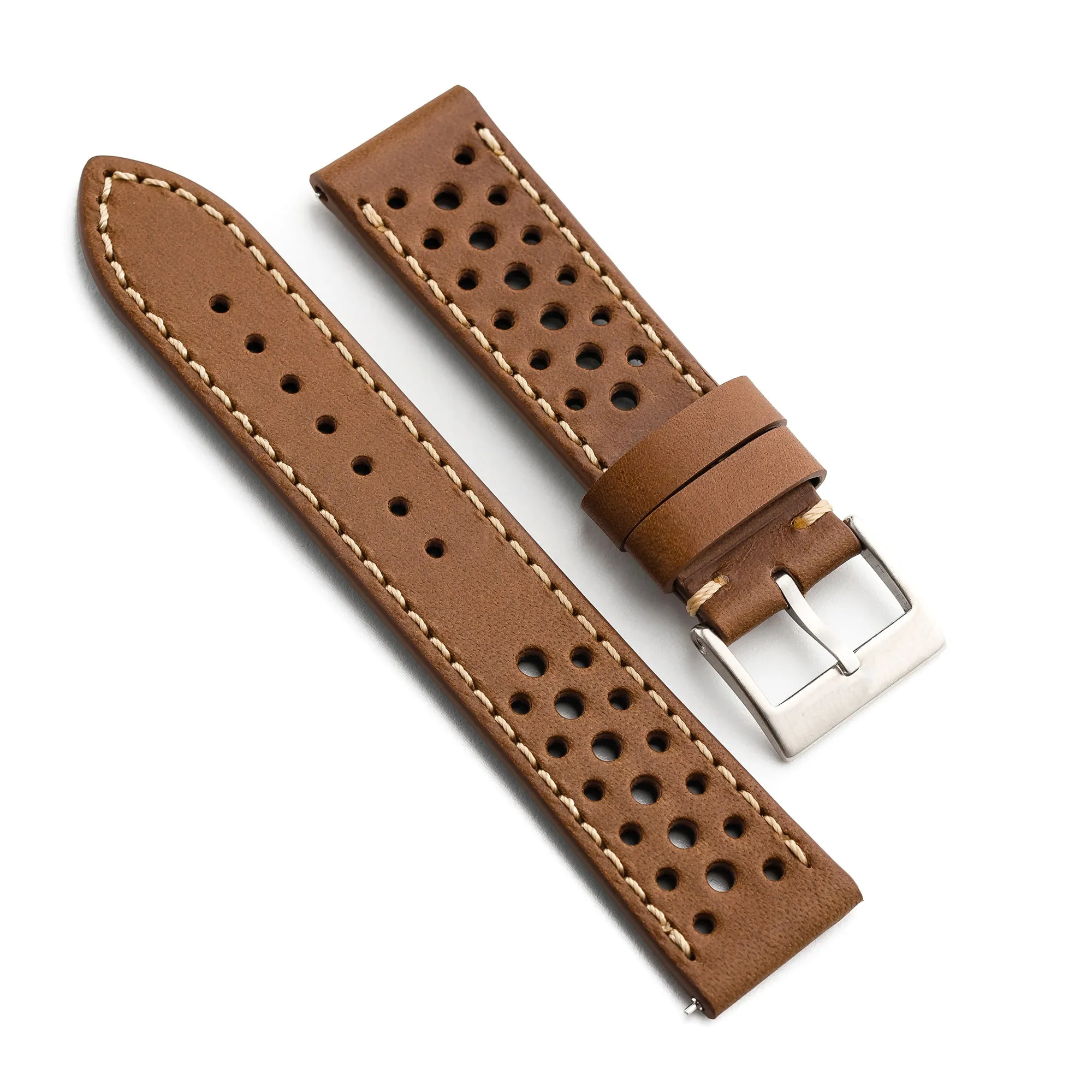 20mm 22mm Quick Release Italian Buttero Leather Rally Racing Watch Strap