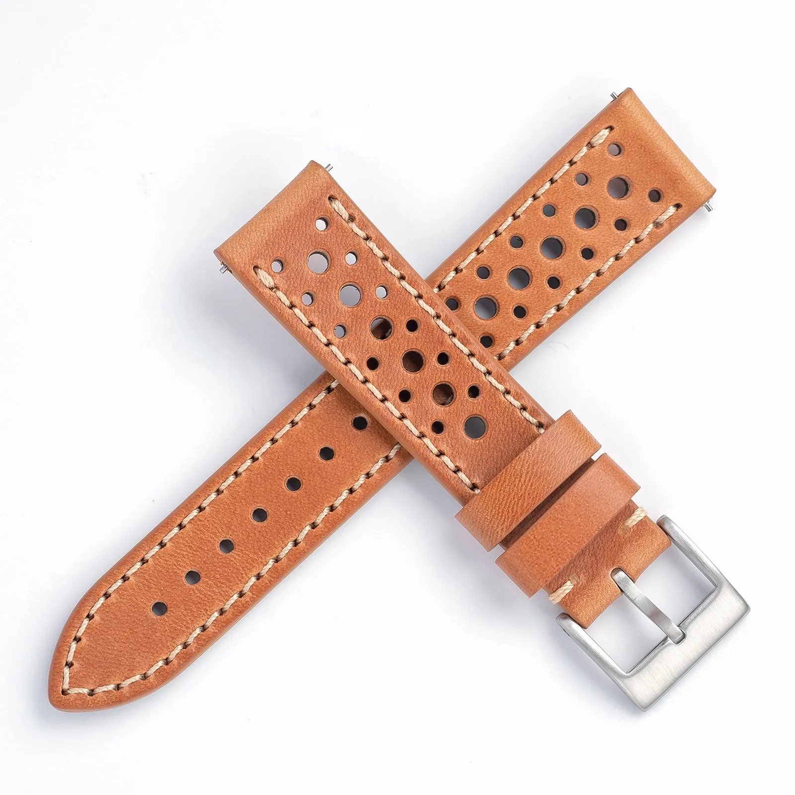 20mm 22mm Quick Release Italian Buttero Leather Rally Racing Watch Strap