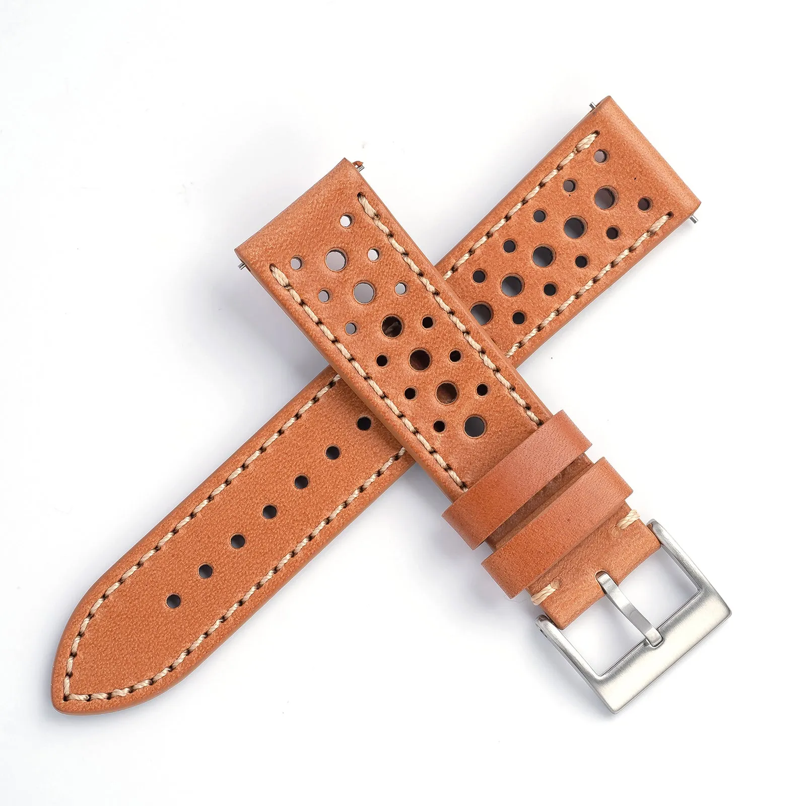 20mm 22mm Quick Release Italian Buttero Leather Rally Racing Watch Strap