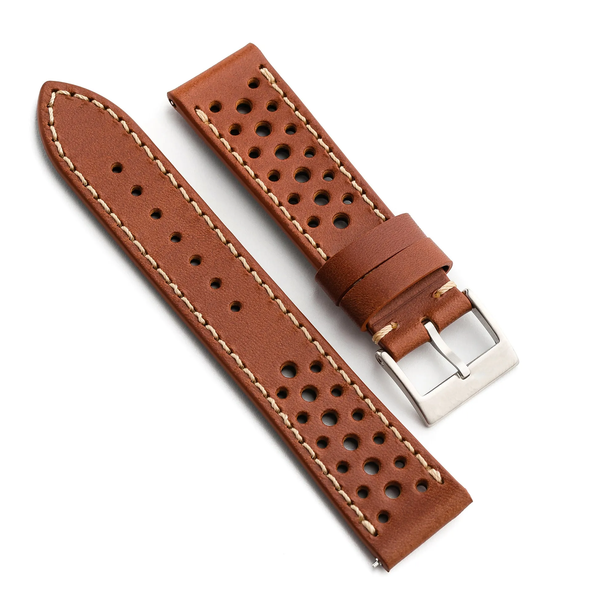 20mm 22mm Quick Release Italian Buttero Leather Rally Racing Watch Strap