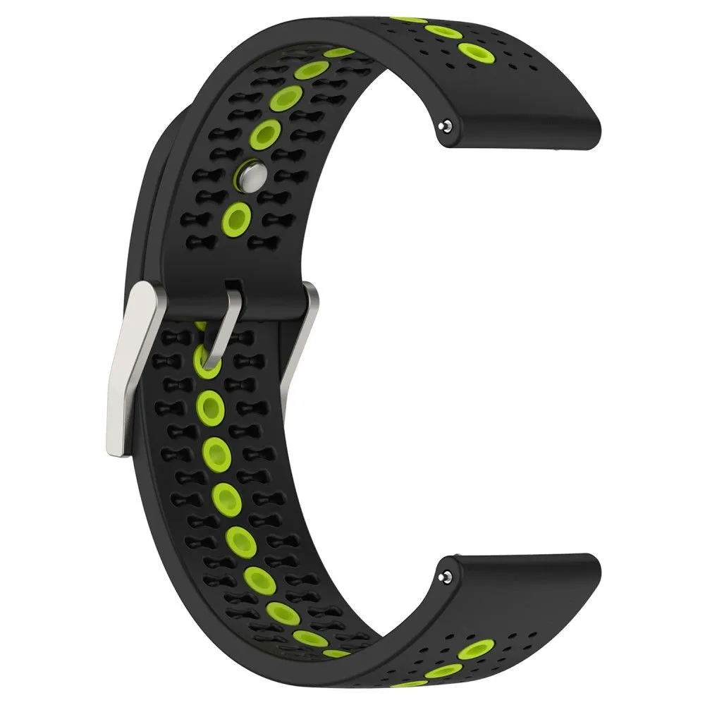 20mm Universal bi-color silicone watch strap - Black / Lime