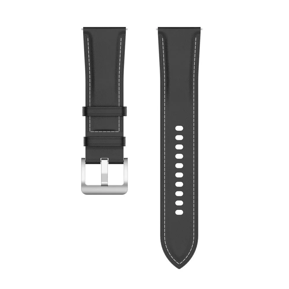 22mm Universal cool genuine leather watch strap - Black