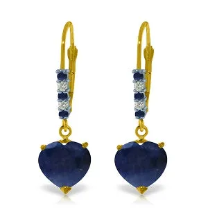 3.28 Carat 14K Solid Yellow Gold Hotcold Sapphire Diamond Earrings