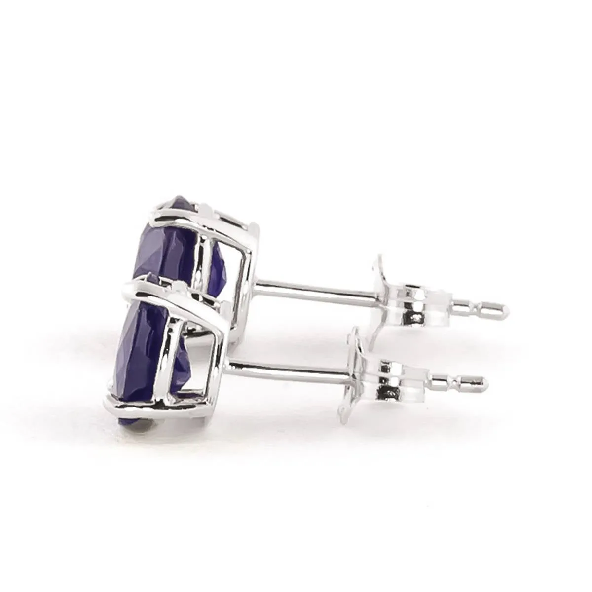 3.3 Carat 14K Solid White Gold Life's Instructions Sapphire Earrings