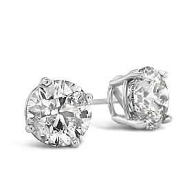 3.52 Cttw. White Gold Diamond Solitaire Earrings