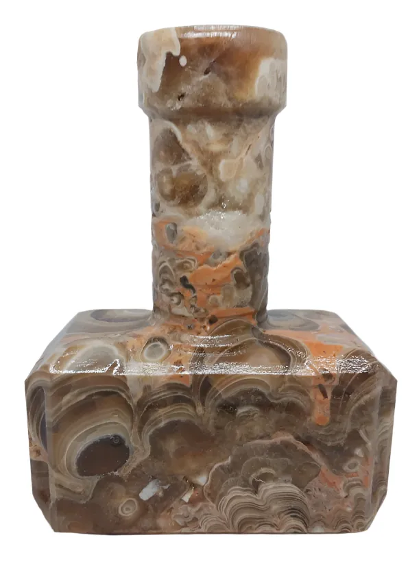 447G Amber Flower Agate Crystal Mjölnir