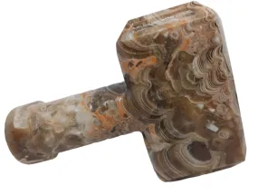 447G Amber Flower Agate Crystal Mjölnir