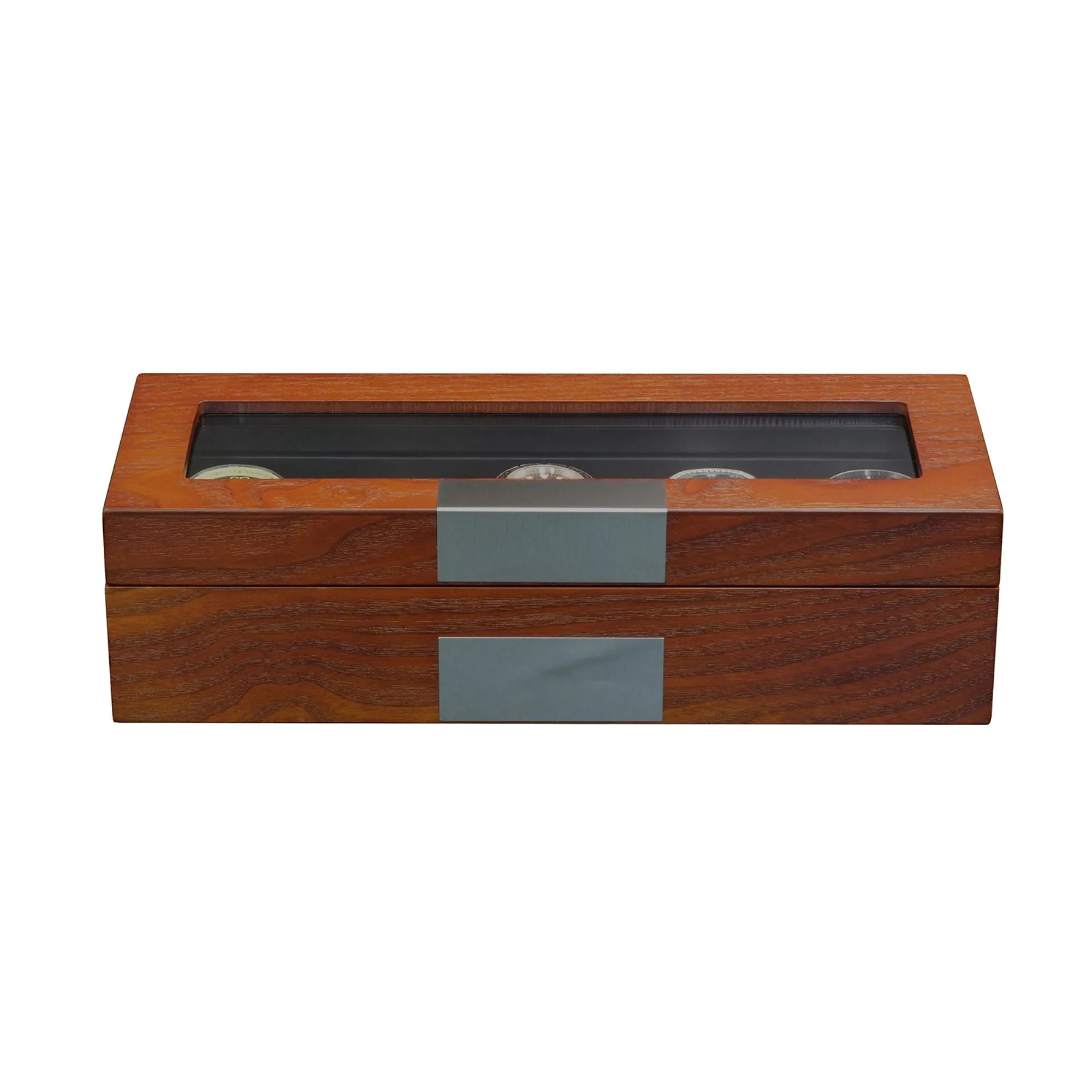 5 Slots Mahogany Wooden Watch Box