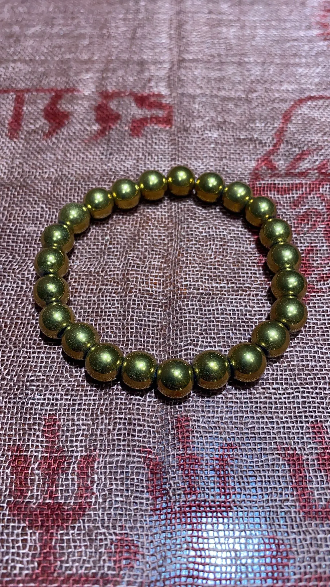 8MM Brass Plated Hematite Bead Bracelet