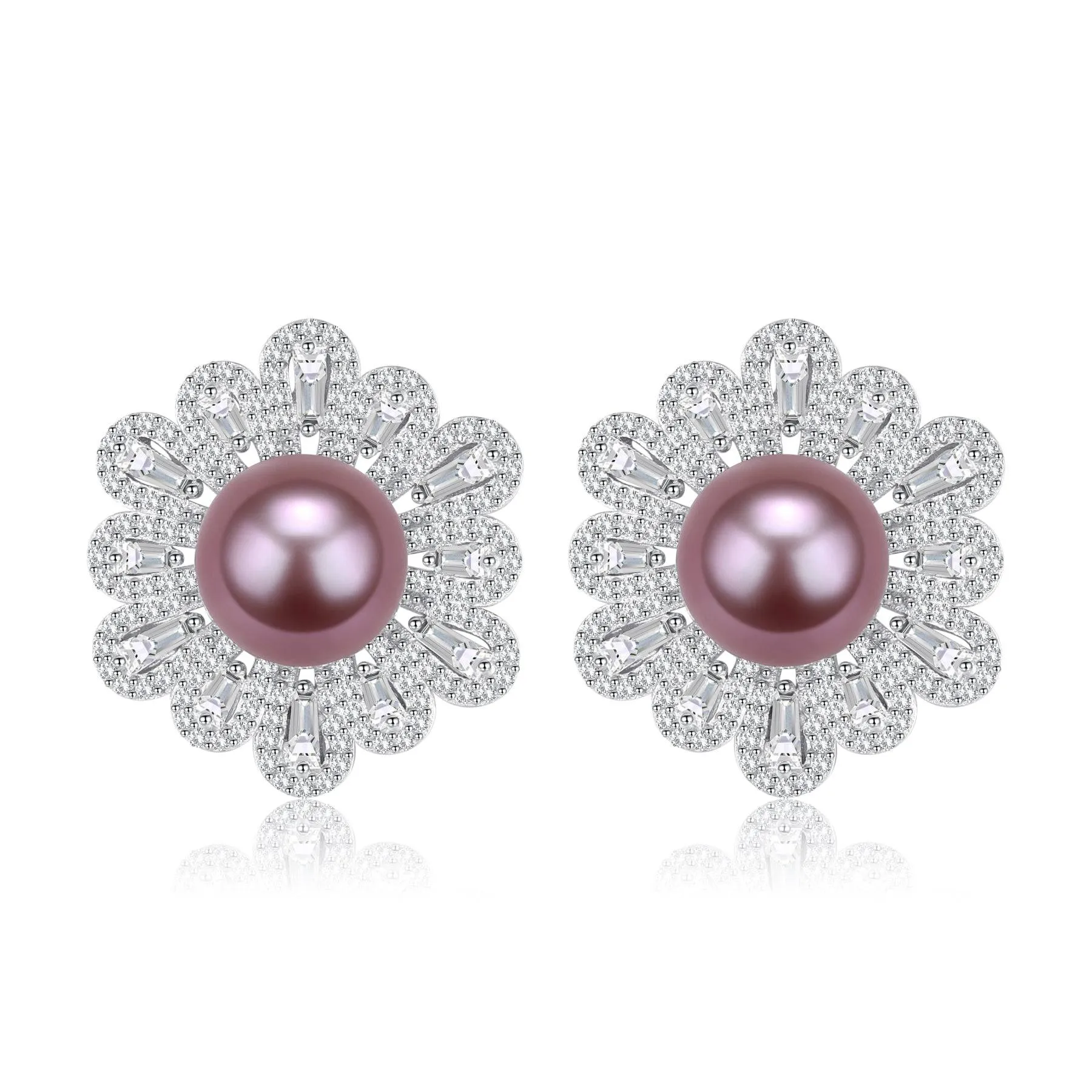 9-10mm Floral Freshwater Pearl Earrings