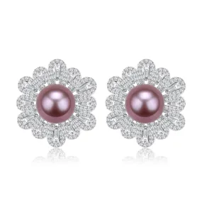 9-10mm Floral Freshwater Pearl Earrings