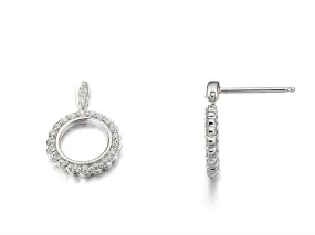 9ct White Gold 0.27ct Diamond Open Circle Drop Earrings