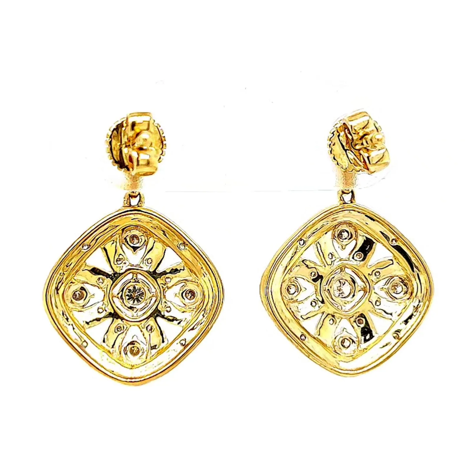 9ct Yellow Gold Round Brilliant Cut 0.30 CARAT tw of Diamonds Drop Earrings