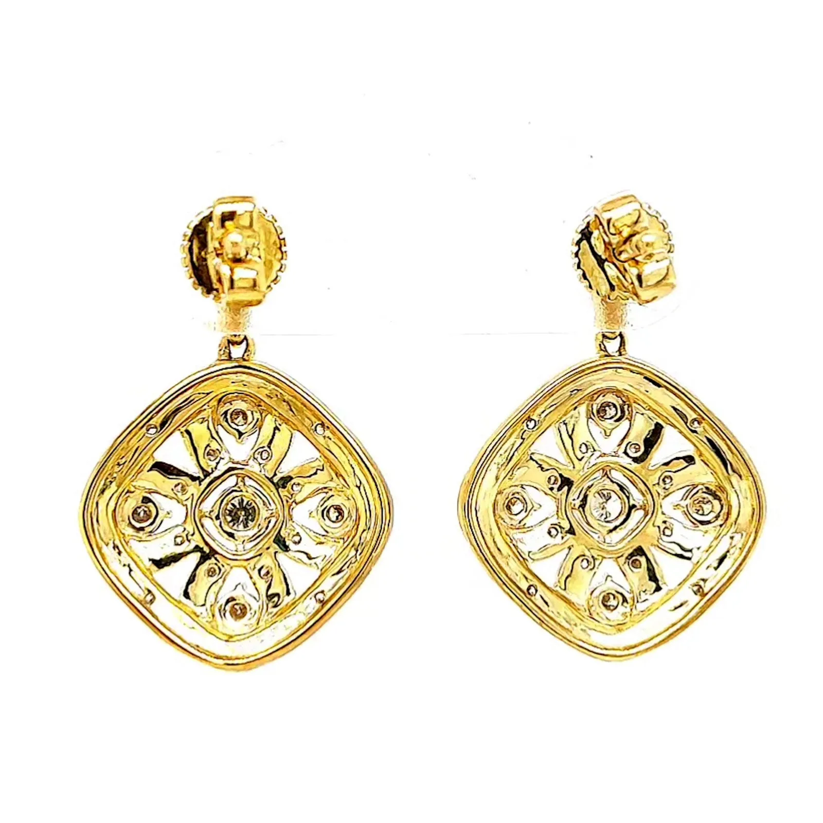 9ct Yellow Gold Round Brilliant Cut 0.30 CARAT tw of Diamonds Drop Earrings